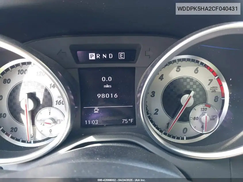 2012 Mercedes-Benz Slk 350 VIN: WDDPK5HA2CF040431 Lot: 42066002