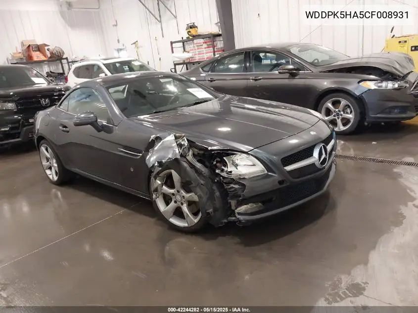 2012 Mercedes-Benz Slk 350 VIN: WDDPK5HA5CF008931 Lot: 42244282