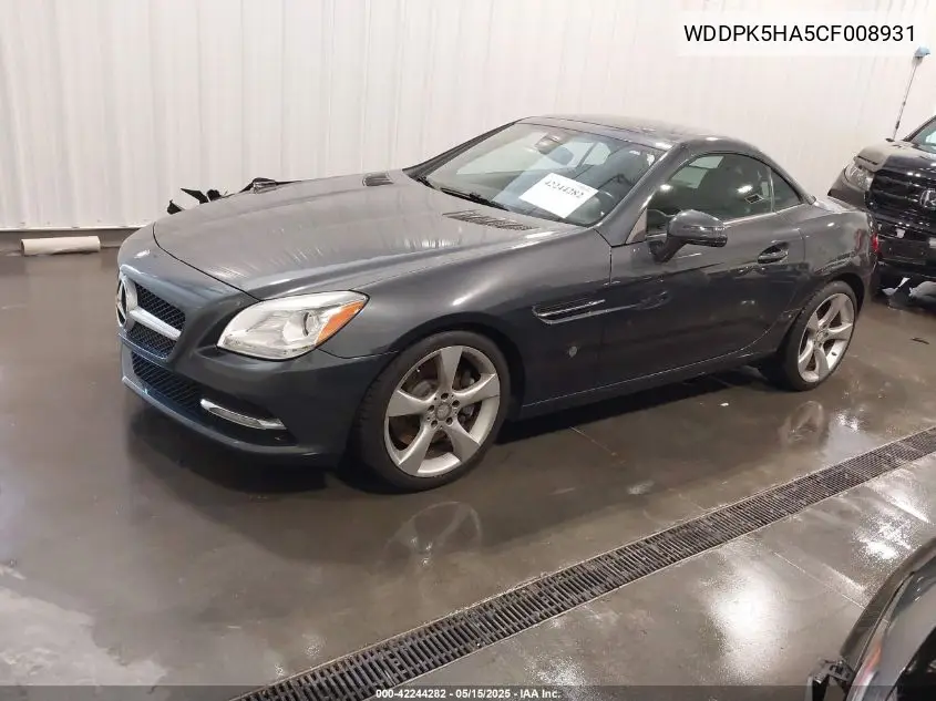 2012 Mercedes-Benz Slk 350 VIN: WDDPK5HA5CF008931 Lot: 42244282