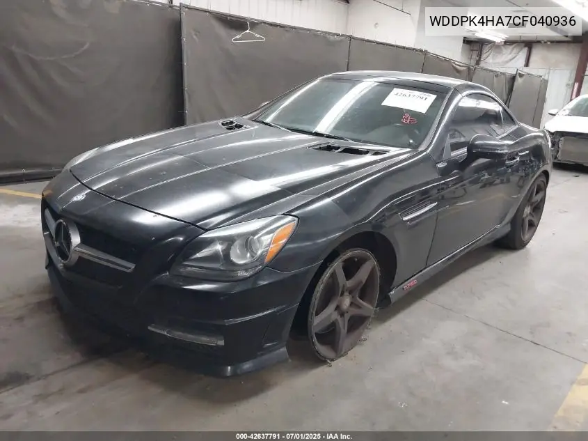 2012 Mercedes-Benz Slk 250 VIN: WDDPK4HA7CF040936 Lot: 42637791