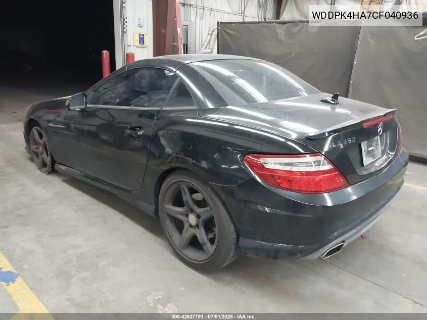 2012 Mercedes-Benz Slk 250 VIN: WDDPK4HA7CF040936 Lot: 42637791