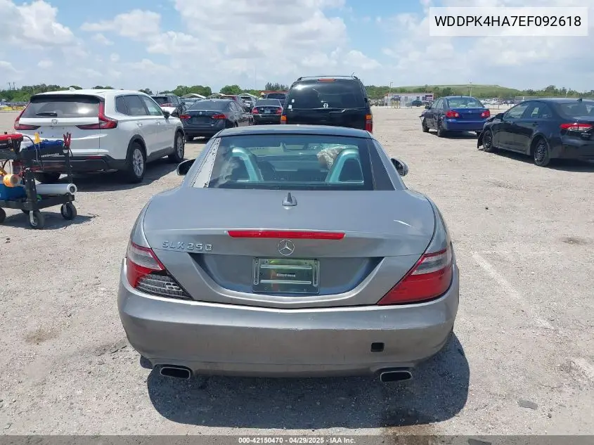 2014 Mercedes-Benz Slk 250 VIN: WDDPK4HA7EF092618 Lot: 42150470
