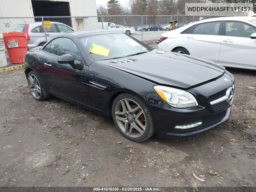 2015 Mercedes-Benz Slk 250 VIN: WDDPK4HA5FF111457 Lot: 41816350