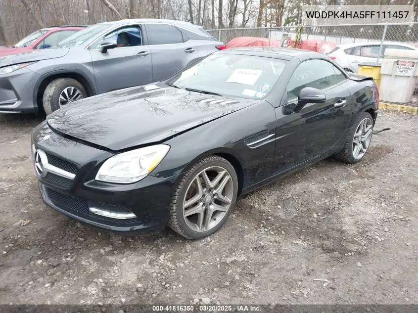 2015 Mercedes-Benz Slk 250 VIN: WDDPK4HA5FF111457 Lot: 41816350