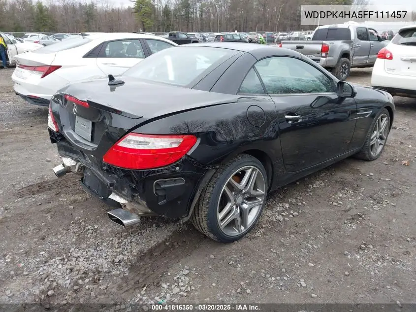 2015 Mercedes-Benz Slk 250 VIN: WDDPK4HA5FF111457 Lot: 41816350
