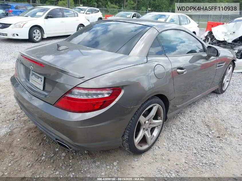 2015 Mercedes-Benz Slk 250 VIN: WDDPK4HA5FF110938 Lot: 42098160