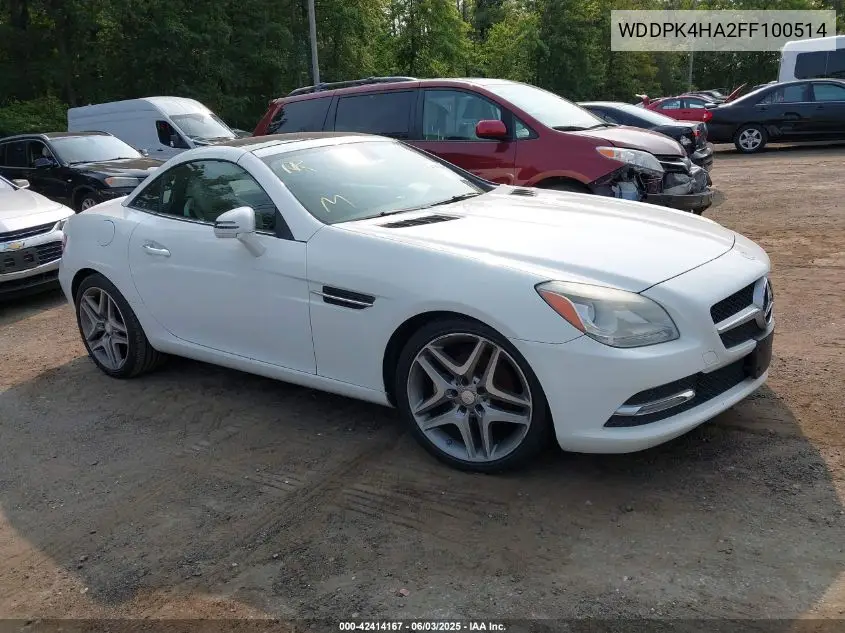 2015 Mercedes-Benz Slk 250 VIN: WDDPK4HA2FF100514 Lot: 42414167