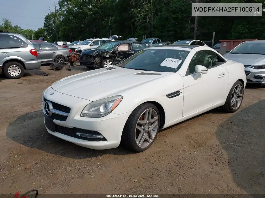 2015 Mercedes-Benz Slk 250 VIN: WDDPK4HA2FF100514 Lot: 42414167