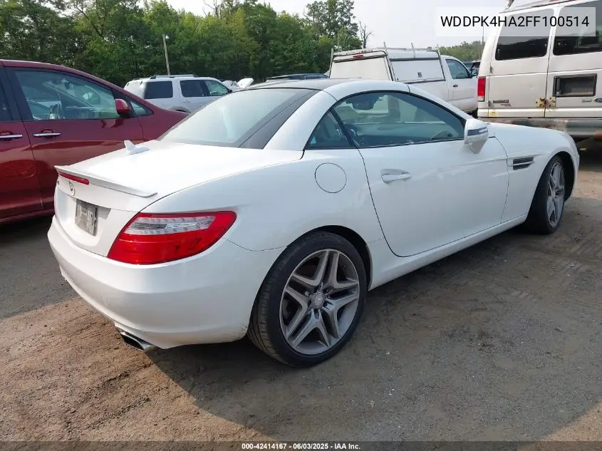 2015 Mercedes-Benz Slk 250 VIN: WDDPK4HA2FF100514 Lot: 42414167