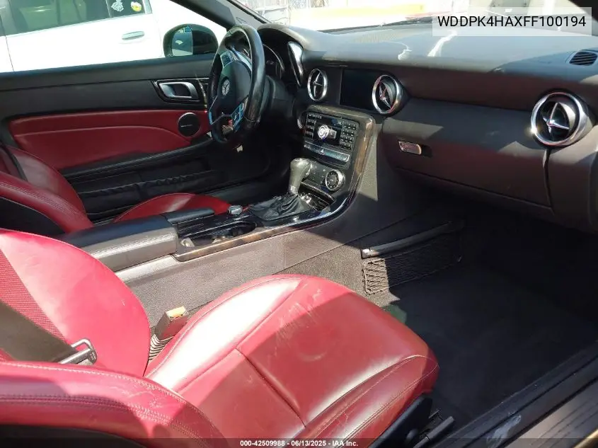 2015 Mercedes-Benz Slk 250 VIN: WDDPK4HAXFF100194 Lot: 42509988
