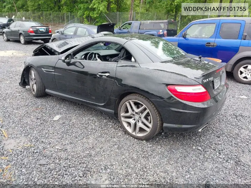 2015 Mercedes-Benz Slk 350 VIN: WDDPK5HAXFF101755 Lot: 42514602