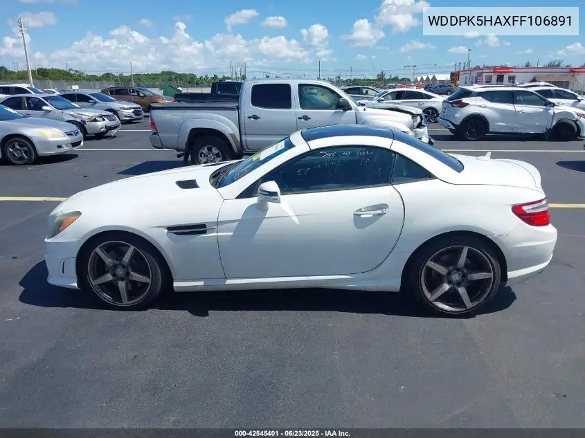 2015 Mercedes-Benz Slk 350 VIN: WDDPK5HAXFF106891 Lot: 42545401