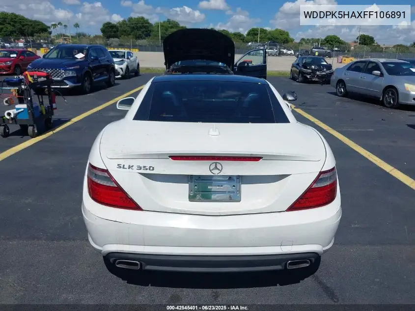 2015 Mercedes-Benz Slk 350 VIN: WDDPK5HAXFF106891 Lot: 42545401