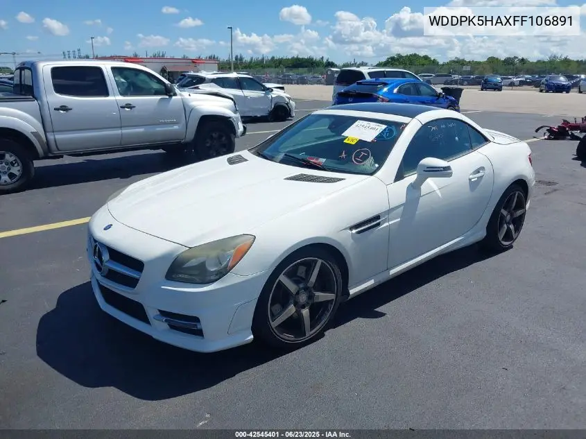 2015 Mercedes-Benz Slk 350 VIN: WDDPK5HAXFF106891 Lot: 42545401