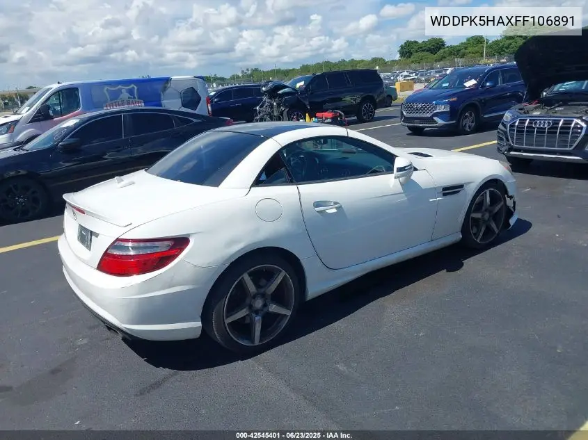 2015 Mercedes-Benz Slk 350 VIN: WDDPK5HAXFF106891 Lot: 42545401