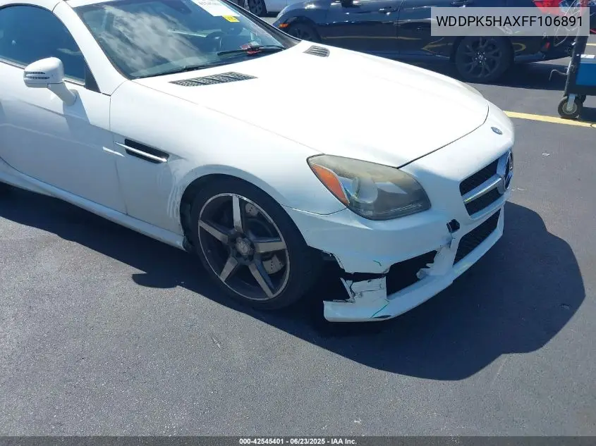2015 Mercedes-Benz Slk 350 VIN: WDDPK5HAXFF106891 Lot: 42545401