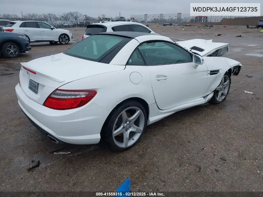 2016 Mercedes-Benz Slk 300 VIN: WDDPK3JA4GF123735 Lot: 41559315