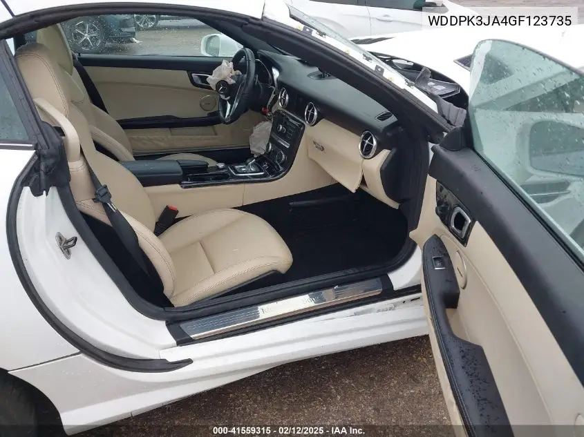 2016 Mercedes-Benz Slk 300 VIN: WDDPK3JA4GF123735 Lot: 41559315