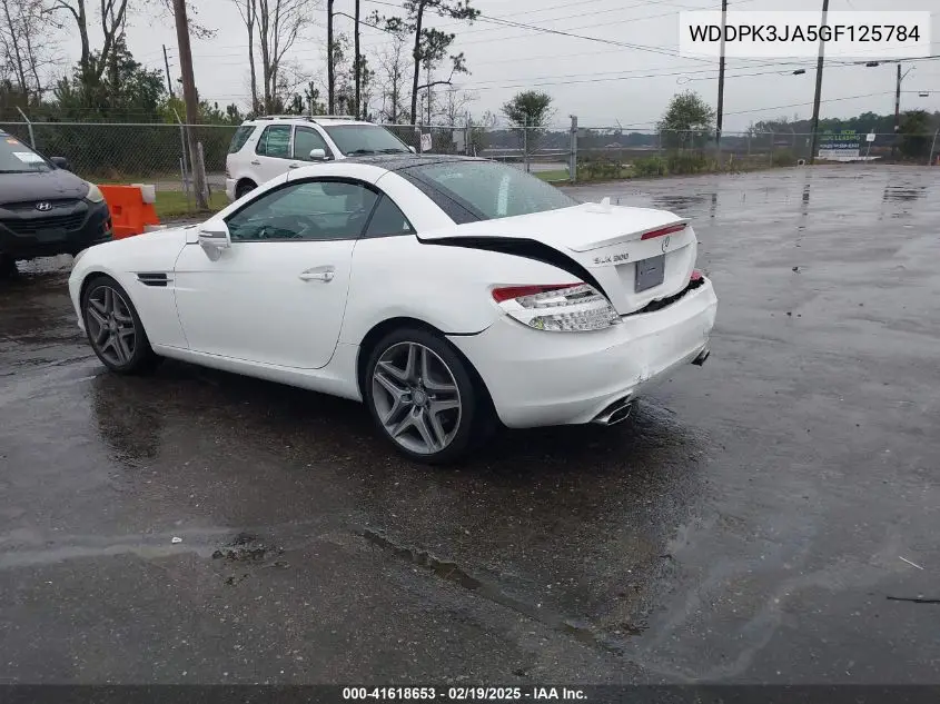 2016 Mercedes-Benz Slk 300 VIN: WDDPK3JA5GF125784 Lot: 41618653
