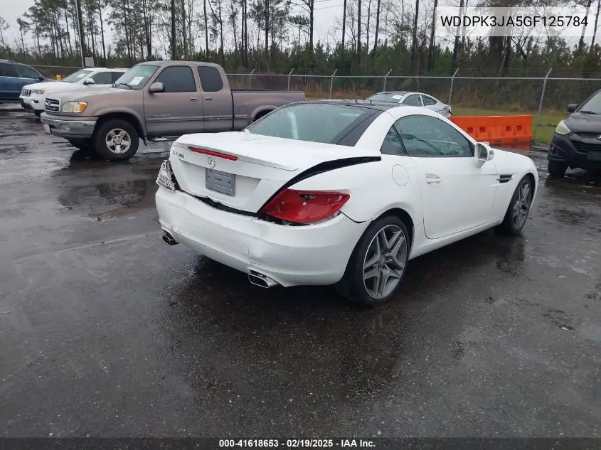 2016 Mercedes-Benz Slk 300 VIN: WDDPK3JA5GF125784 Lot: 41618653