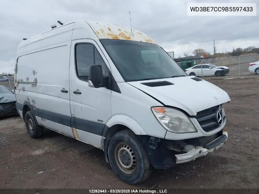 2011 Mercedes-Benz Sprinter 2500 VIN: WD3BE7CC9B5597433 Lot: 12262443