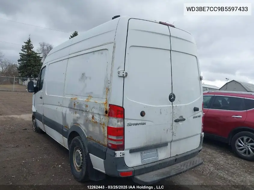 2011 Mercedes-Benz Sprinter 2500 VIN: WD3BE7CC9B5597433 Lot: 12262443