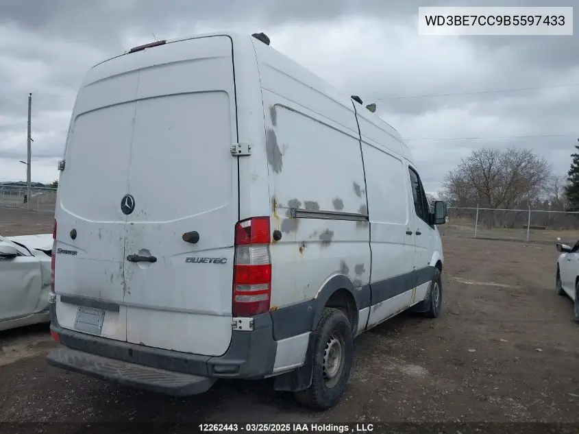 2011 Mercedes-Benz Sprinter 2500 VIN: WD3BE7CC9B5597433 Lot: 12262443