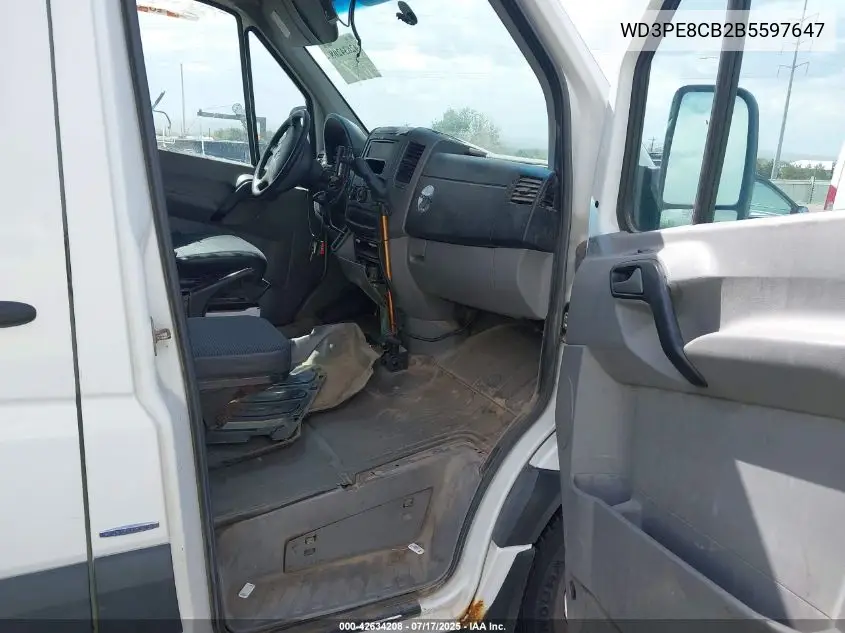 2011 Mercedes-Benz Sprinter 2500 High Roof VIN: WD3PE8CB2B5597647 Lot: 42634208