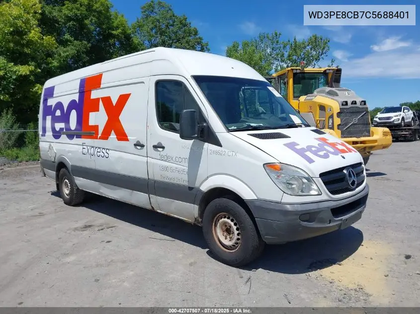 2012 Mercedes-Benz Sprinter 2500 High Roof VIN: WD3PE8CB7C5688401 Lot: 42707507