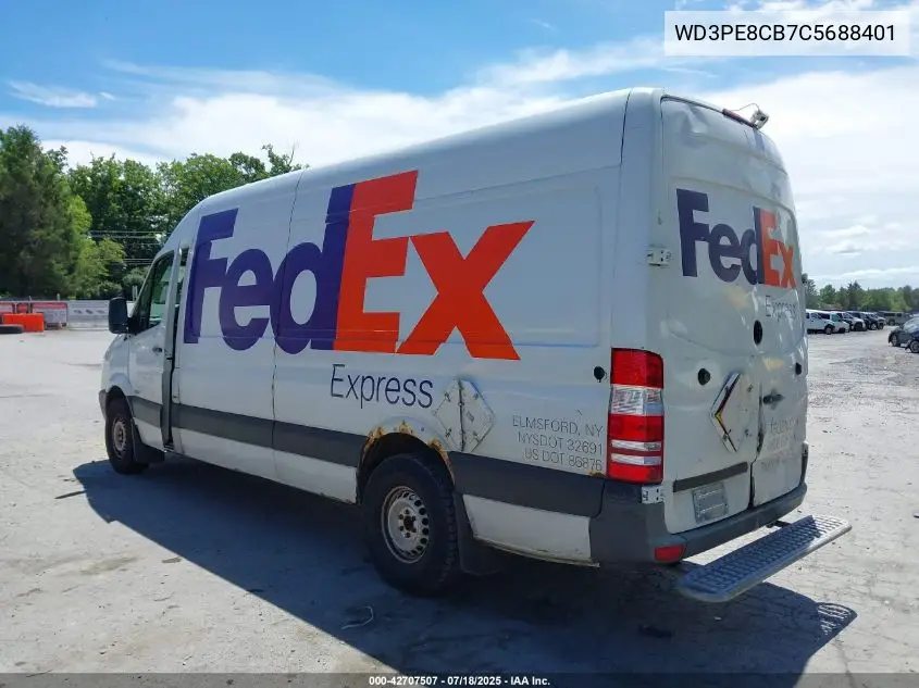 2012 Mercedes-Benz Sprinter 2500 High Roof VIN: WD3PE8CB7C5688401 Lot: 42707507
