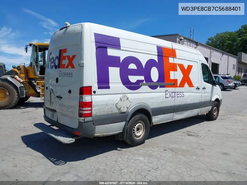 2012 Mercedes-Benz Sprinter 2500 High Roof VIN: WD3PE8CB7C5688401 Lot: 42707507