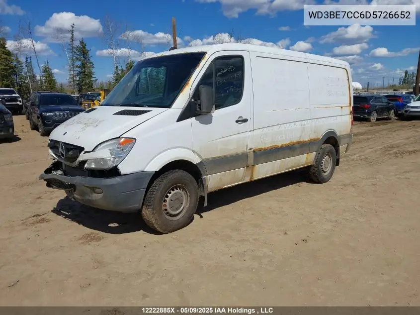 2013 Mercedes-Benz Sprinter 3500 Standard Roof VIN: WD3BE7CC6D5726652 Lot: 12222885X