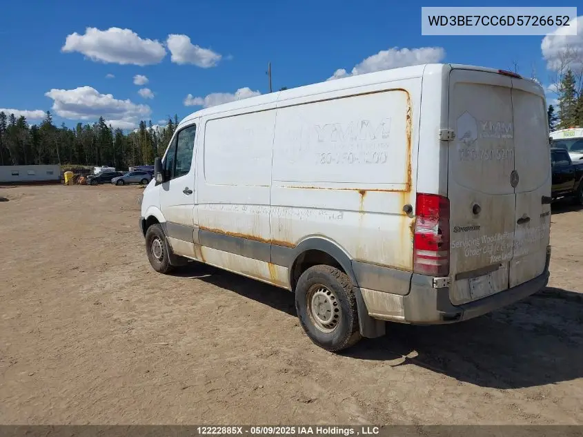2013 Mercedes-Benz Sprinter 3500 Standard Roof VIN: WD3BE7CC6D5726652 Lot: 12222885X