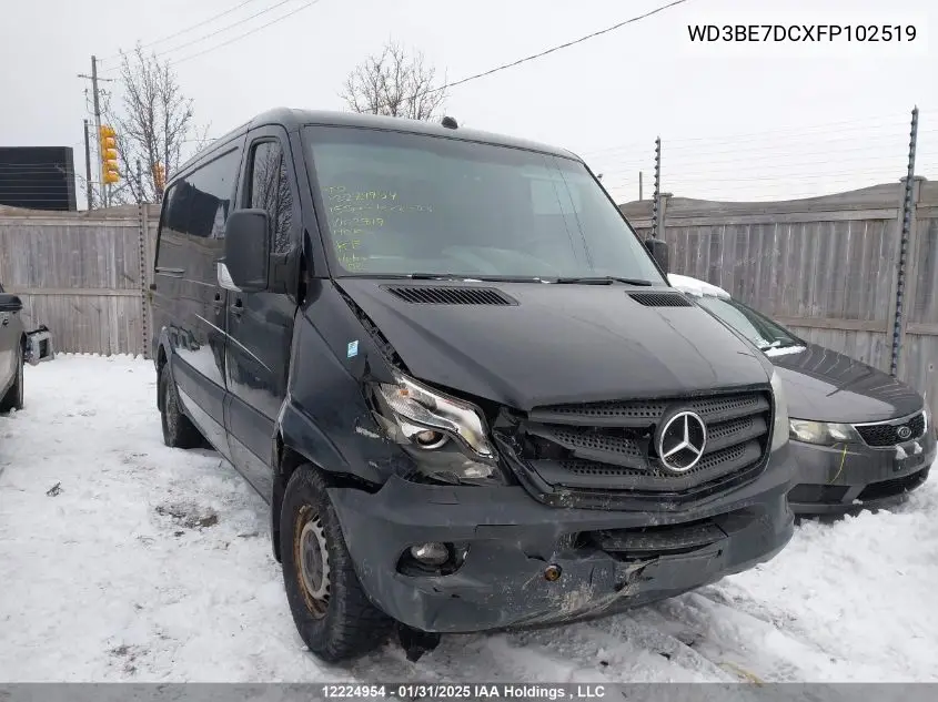 2015 Mercedes-Benz Sprinter 2500 VIN: WD3BE7DCXFP102519 Lot: 12224954