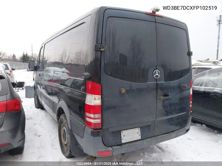 2015 Mercedes-Benz Sprinter 2500 VIN: WD3BE7DCXFP102519 Lot: 12224954