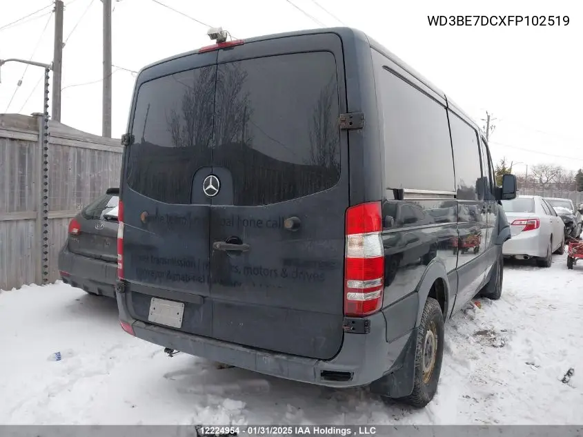 2015 Mercedes-Benz Sprinter 2500 VIN: WD3BE7DCXFP102519 Lot: 12224954