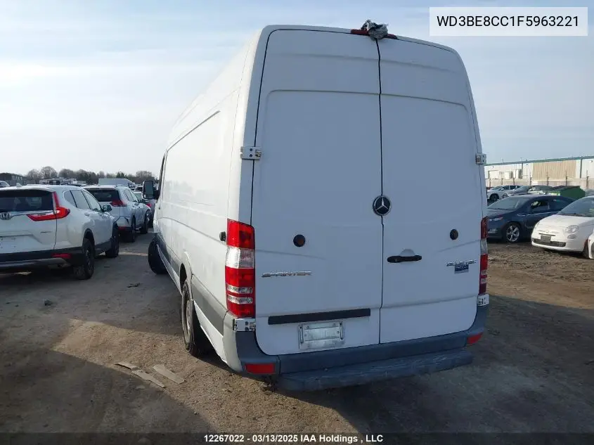 2015 Mercedes-Benz Sprinter 2500 High Roof V6 VIN: WD3BE8CC1F5963221 Lot: 12267022