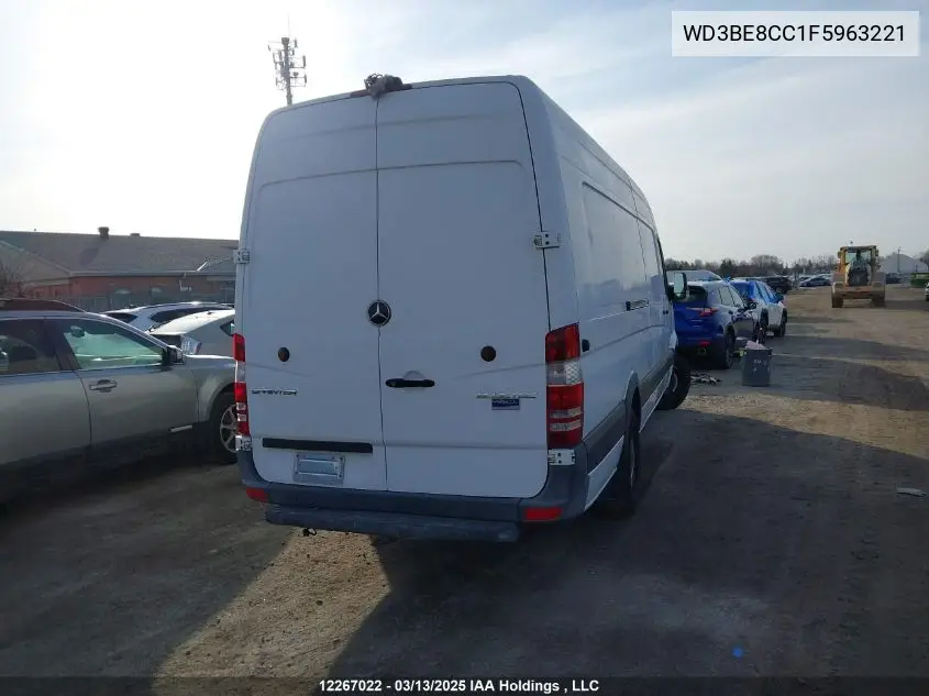 2015 Mercedes-Benz Sprinter 2500 High Roof V6 VIN: WD3BE8CC1F5963221 Lot: 12267022
