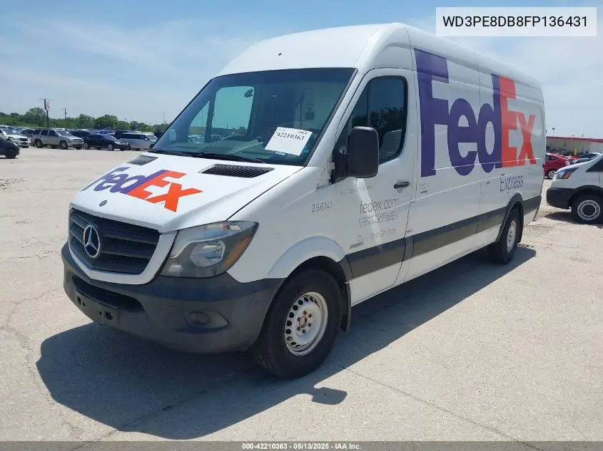 2015 Mercedes-Benz Sprinter 2500 High Roof VIN: WD3PE8DB8FP136431 Lot: 42210363