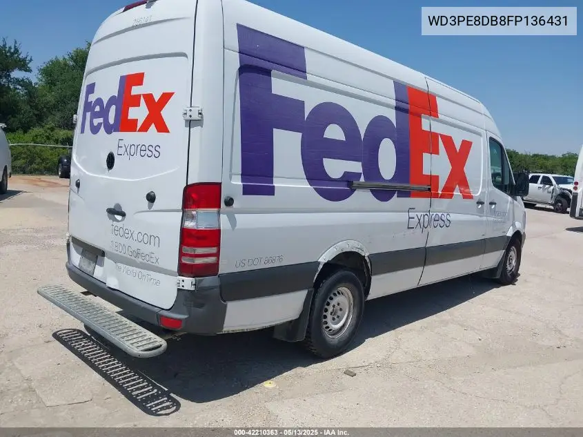 2015 Mercedes-Benz Sprinter 2500 High Roof VIN: WD3PE8DB8FP136431 Lot: 42210363