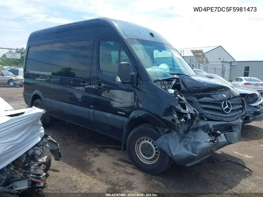 2015 Mercedes-Benz Sprinter 2500 Normal Roof VIN: WD4PE7DC5F5981473 Lot: 42767469