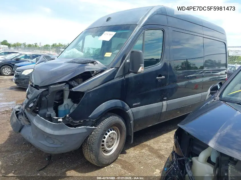 2015 Mercedes-Benz Sprinter 2500 Normal Roof VIN: WD4PE7DC5F5981473 Lot: 42767469
