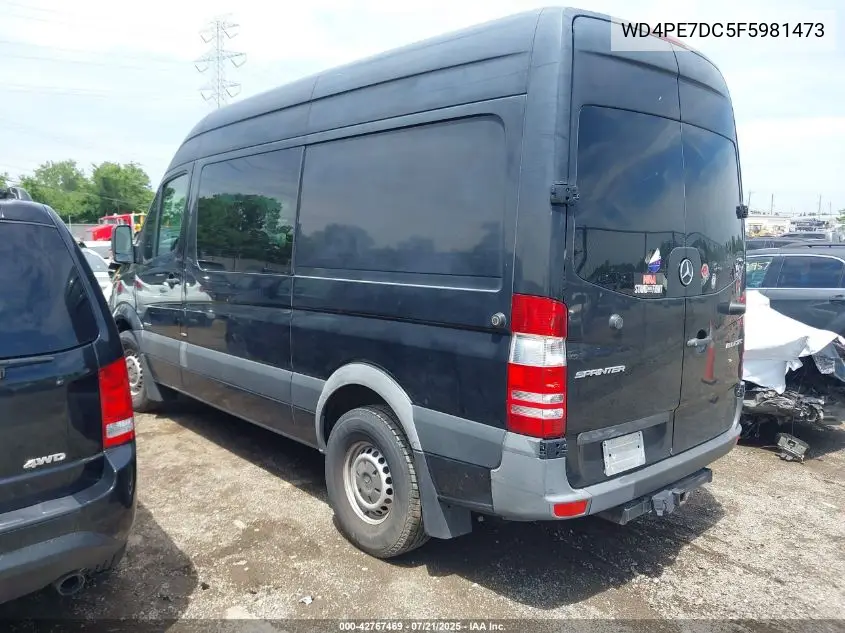 2015 Mercedes-Benz Sprinter 2500 Normal Roof VIN: WD4PE7DC5F5981473 Lot: 42767469