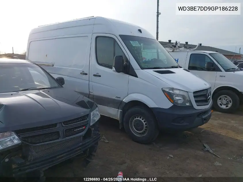 2016 Mercedes-Benz Sprinter 2500 VIN: WD3BE7DD9GP186228 Lot: 12298693
