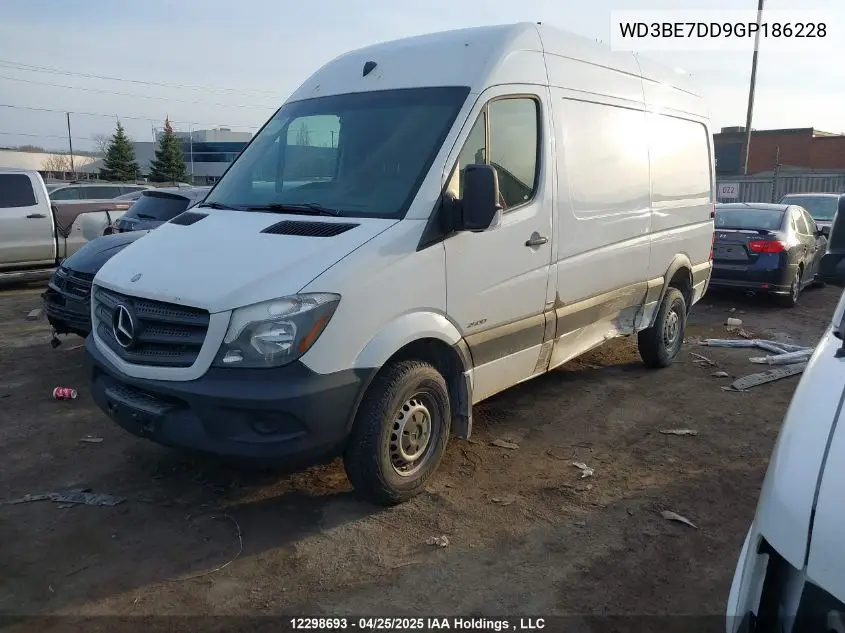 2016 Mercedes-Benz Sprinter 2500 VIN: WD3BE7DD9GP186228 Lot: 12298693