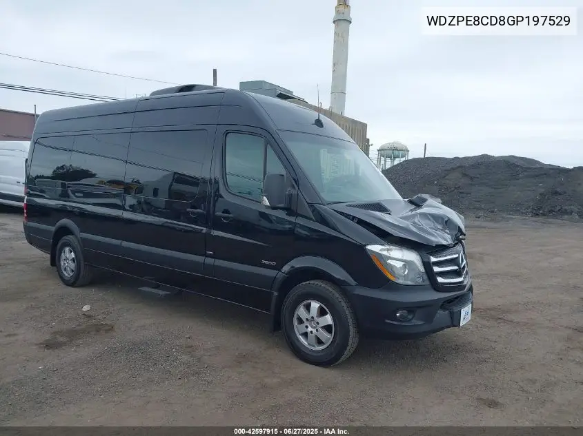 2016 Mercedes-Benz Sprinter High Roof VIN: WDZPE8CD8GP197529 Lot: 42597915