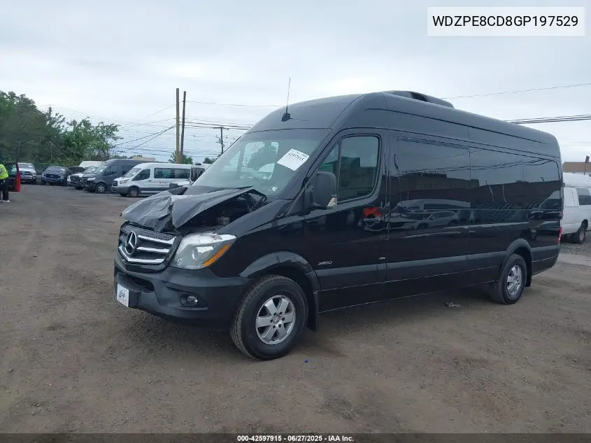 2016 Mercedes-Benz Sprinter High Roof VIN: WDZPE8CD8GP197529 Lot: 42597915