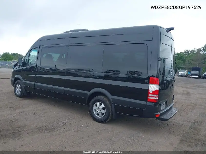 2016 Mercedes-Benz Sprinter High Roof VIN: WDZPE8CD8GP197529 Lot: 42597915