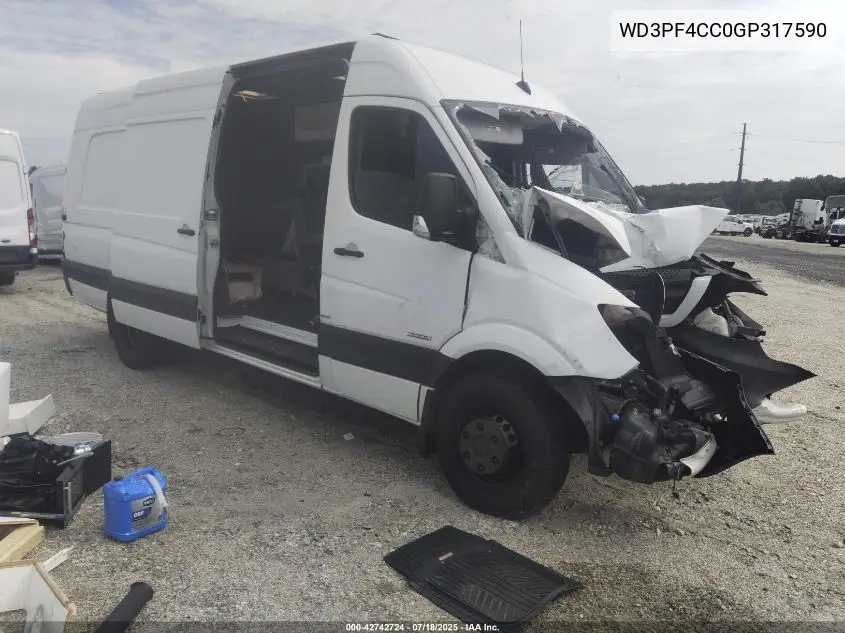 2016 Mercedes-Benz Sprinter 3500 High Roof VIN: WD3PF4CC0GP317590 Lot: 42742724