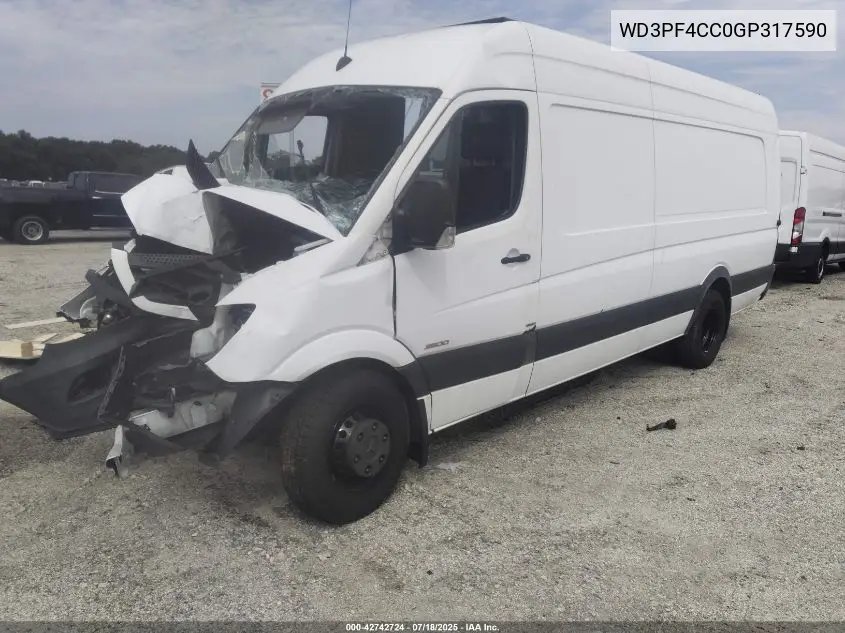 2016 Mercedes-Benz Sprinter 3500 High Roof VIN: WD3PF4CC0GP317590 Lot: 42742724